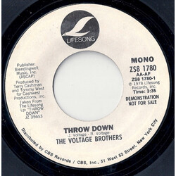 The Voltage Brothers Throw Down USED VINYL 7INCH 45 RPM PROMO STYRENE STEREO MONO