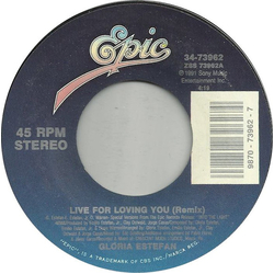 Gloria Estefan Live For Loving You Vinyl 7" USED