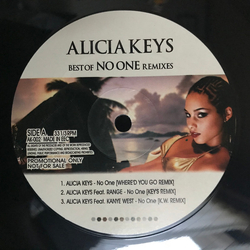 Alicia Keys Best Of No One Remixes Vinyl 12" USED