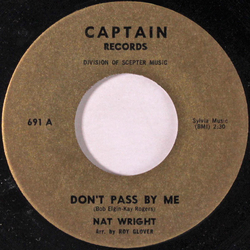 Nat Wright Don't Pass By Me Vinyl 7" USED