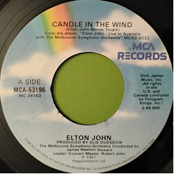 Elton John Candle In The Wind Vinyl 7" USED