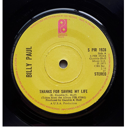 Billy Paul Thanks For Saving My Life Vinyl 7" USED