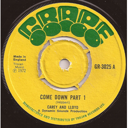 Carey Johnson / Lloyd Young / The Dynamites Come Down Part 1 Vinyl 7" USED