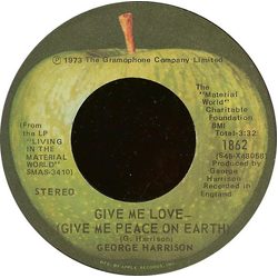 George Harrison Give Me Love (Give Me Peace On Earth) Vinyl 7" USED