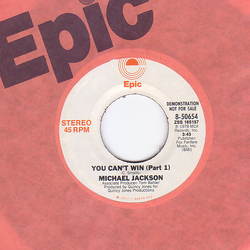Michael Jackson You Can't Win (Part 1) Vinyl 7" USED