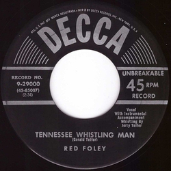 Red Foley / Betty Foley Tennessee Whistling Man / As Far As I'm Concerned Vinyl 7" USED