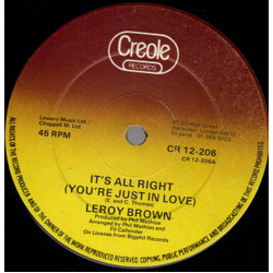 Leroy Brown (8) It's All Right (You're Just In Love) Vinyl 12" USED