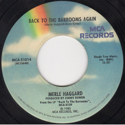 Merle Haggard Back To The Barrooms Again / I Think I'll Just Stay Here And Drink Vinyl 7" USED