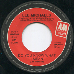 Lee Michaels Do You Know What I Mean / Can I Get A Witness Vinyl 7" USED