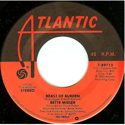 Bette Midler Beast Of Burden Vinyl 7" USED