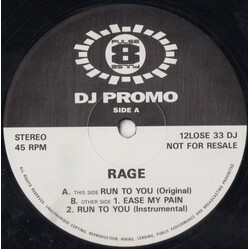 Rage Run To You Vinyl 12" USED