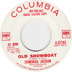 Stonewall Jackson Old Showboat / A Toast To The Bride Vinyl 7" USED