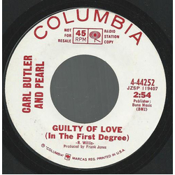Carl & Pearl Butler Guilty Of Love (In The First Degree) Vinyl 7" USED