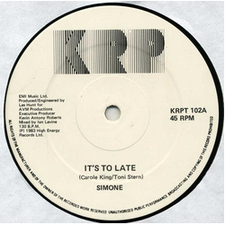Simone (2) It's Too Late Vinyl 12" USED