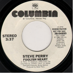 Steve Perry Foolish Heart Vinyl 7" USED