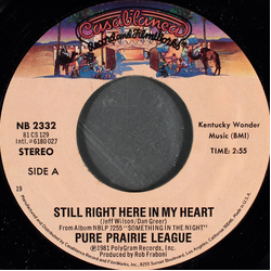 Pure Prairie League Still Right Here In My Heart Vinyl 7" USED