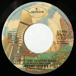 Becky Hobbs Honky-Tonk Saturday Night Vinyl 7" USED