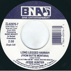 Jesse Hunter Long Legged Hannah ( From Butte Montana) Vinyl 7" USED