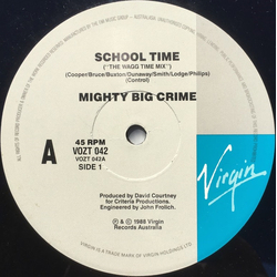 Mighty Big Crime School Time / 2 Quick Too Catch Vinyl 12" USED