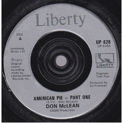 Don McLean American Pie Vinyl 7" USED