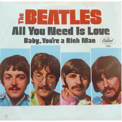 The Beatles All You Need Is Love Vinyl 7" USED