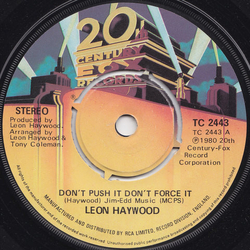 Leon Haywood Don't Push It Don't Force It Vinyl 7" USED