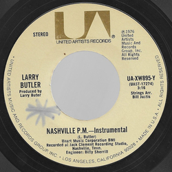 Larry Butler Nashville P.M. (Instrumental)  Misty Blue Vinyl 7" USED