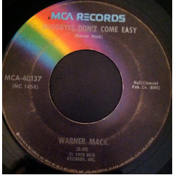 Warner Mack Goodbyes Don't Come Easy/Christie Christie Vinyl 7" USED
