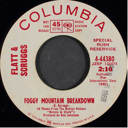 Flatt & Scruggs Foggy Mountain Breakdown Vinyl 7" USED