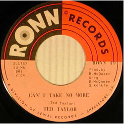 Ted Taylor Can't Take No More / Singing Man USED VINYL 7INCH 45 RPM SINGLE