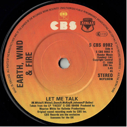 Earth, Wind & Fire Let Me Talk Vinyl 7" USED