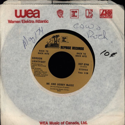 Gordon Lightfoot If You Could Read My Mind Vinyl 7" USED