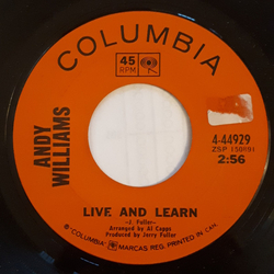 Andy Williams Live And Learn Vinyl 7" USED