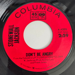 Stonewall Jackson Don't Be Angry / It's Not Me Vinyl 7" USED