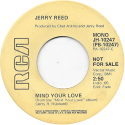 Jerry Reed Mind Your Love Vinyl 7" USED