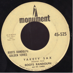 Boots Randolph And His Combo Yakety Sax Vinyl 7" USED
