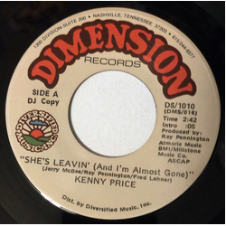 Kenny Price She's Leavin' (And I'm Almost Gone) / In Vain Vinyl 7" USED