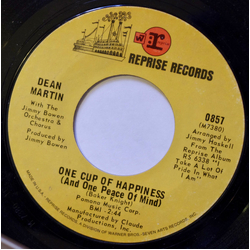 Dean Martin / Jimmy Bowen Orchestra & Chorus One Cup Of Happiness (And One Peace Of Mind) / Crying Time Vinyl 7" USED