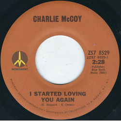 Charlie McCoy I Started Loving You Again Vinyl 7" USED