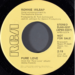 Ronnie Milsap Pure Love Vinyl 7" USED