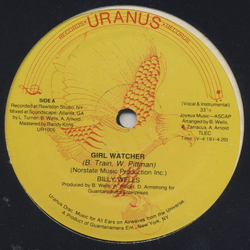 Billy Wells Girl Watcher / Without Your Love Vinyl 12" USED