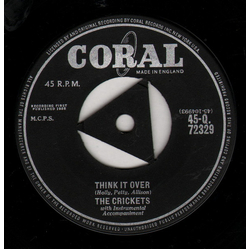 The Crickets (2) Think It Over Vinyl 7" USED