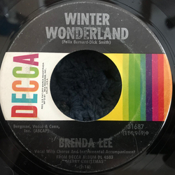 Brenda Lee Winter Wonderland / Jingle Bell Rock Vinyl 7" USED