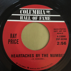 Ray Price Heartaches By The Number Vinyl 7" USED