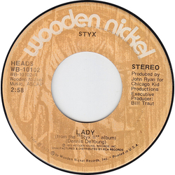 Styx Lady Vinyl 7" USED