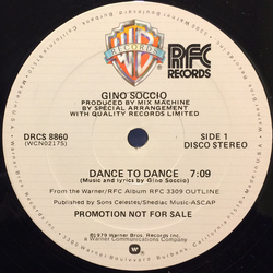 Gino Soccio Dance To Dance / The Visitors Vinyl 12" USED