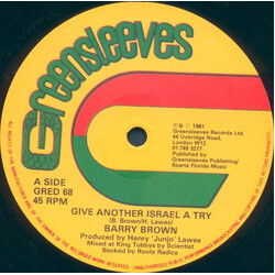 Barry Brown Give Another Israel A Try Vinyl 12" USED