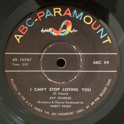 Ray Charles I Can't Stop Loving You Vinyl 7" USED