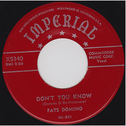 Fats Domino Don't You Know / Helping Hand Vinyl 7" USED