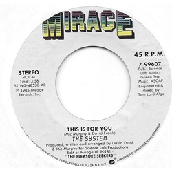 The System This Is For You Vinyl 7" USED